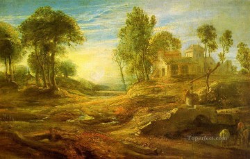 paisaje con un abrevadero Peter Paul Rubens Pinturas al óleo